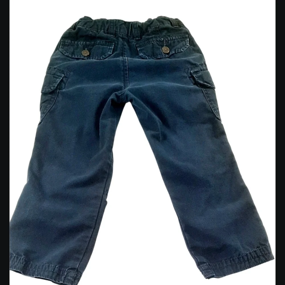 Baby Gap Boys Size 3T Cargo Pants Jeans Bottoms Elastic Waist Blue